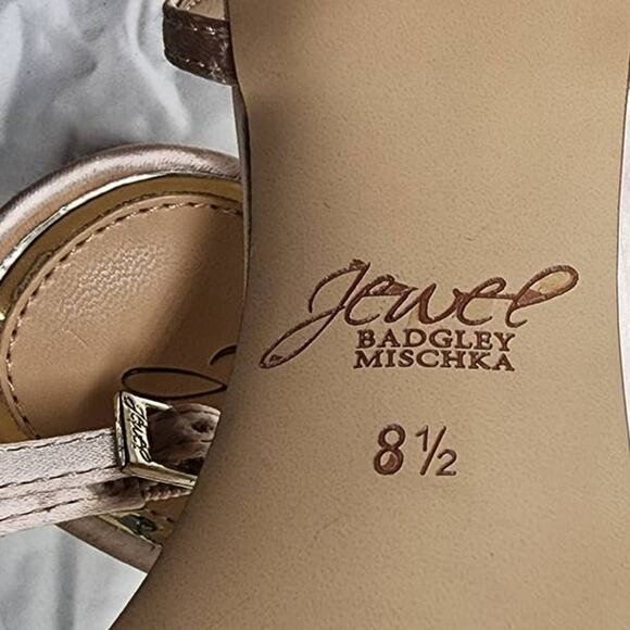 Jewel Badgley Mischka Charlee Satin Block Heel Pumps Size 8.5 - Picture 5 of 12